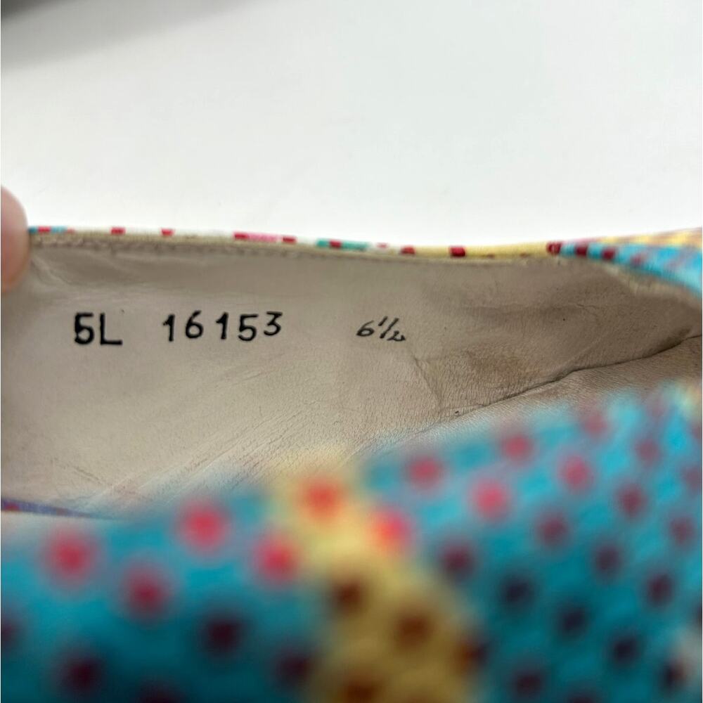 Stuart Weitzman Vintage 80s Pop Art Slingback Pumps 6.5 Colorful Retro Designer - Picture 5 of 15